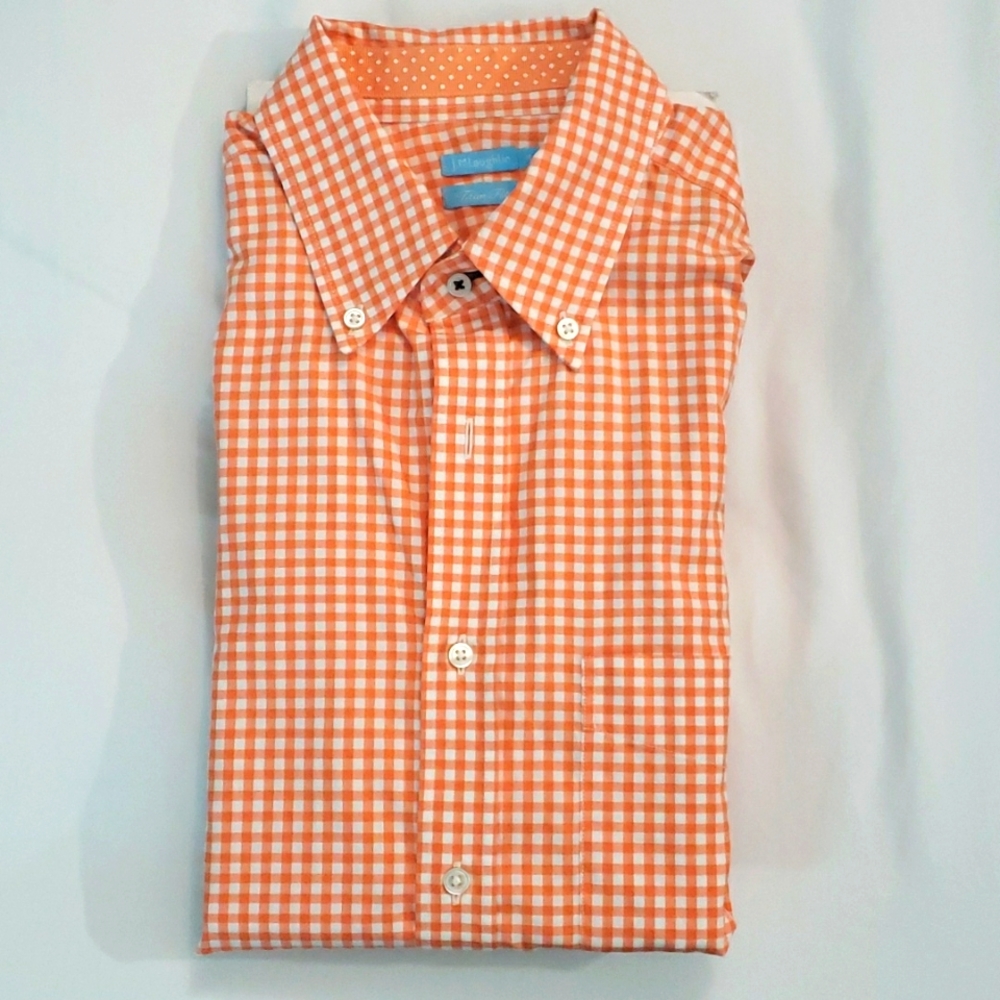 J. McLaughlin Trim Fit Long Sleeve Shirt in Checkered (Size M)